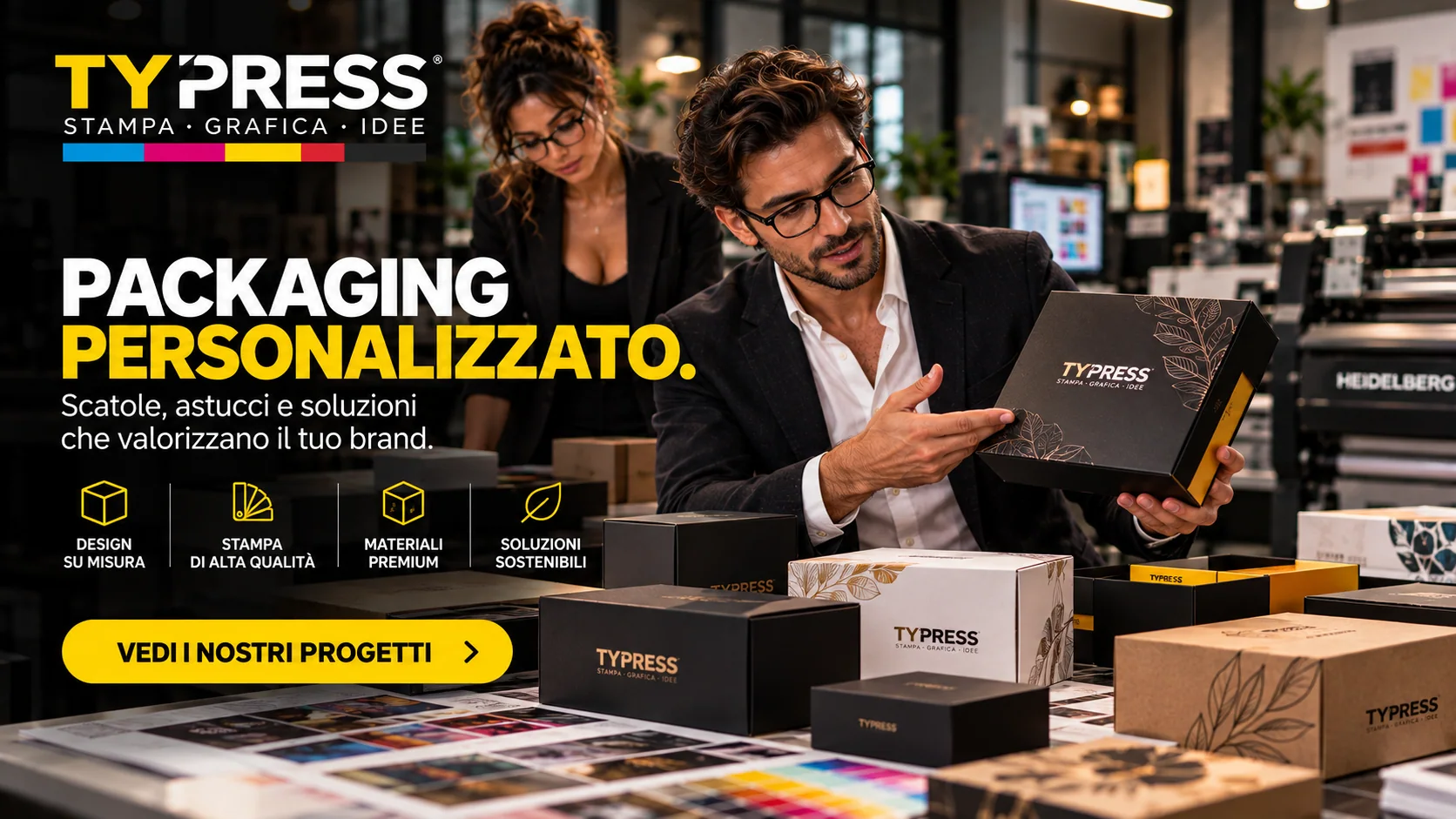 Packaging personalizzato in studio creativo