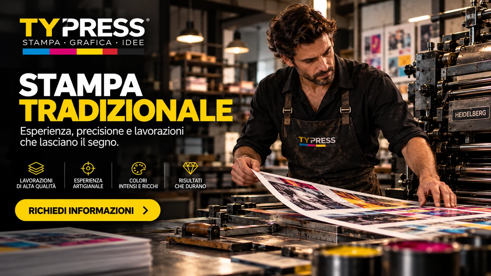 Stampa tradizionale nel laboratorio typress