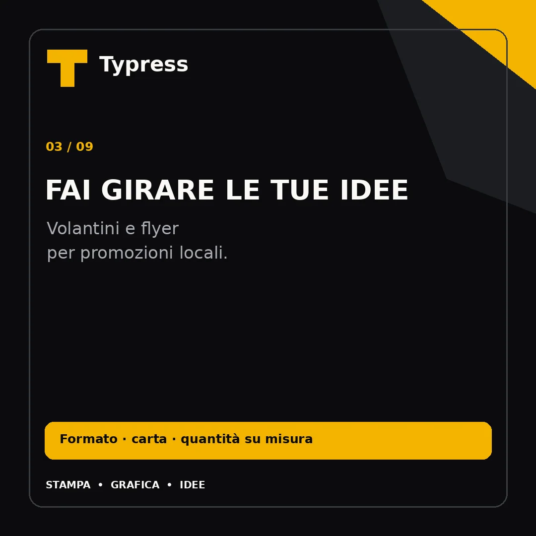 Slide 3 di 9: Volantini e flyer