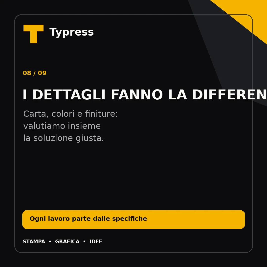 Slide 8 di 9: I dettagli fanno la differenza